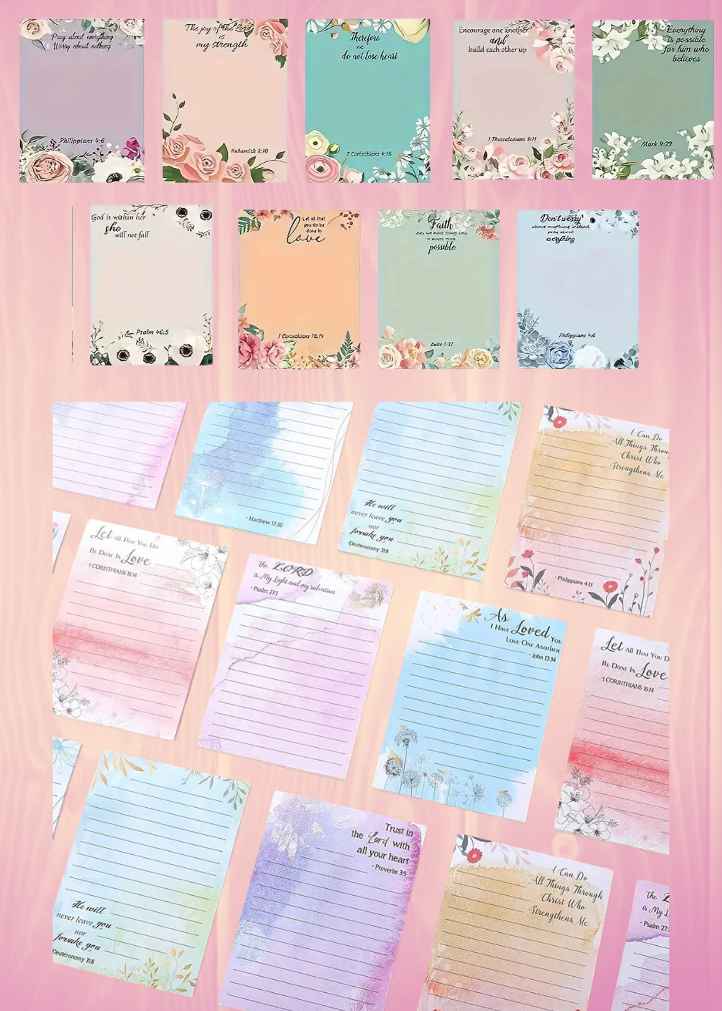 BIBLE STICKY NOTES / FAITH PRAYER JOURNAL NOTEBOOK / STICKY LABELS FLOWER STICKERS