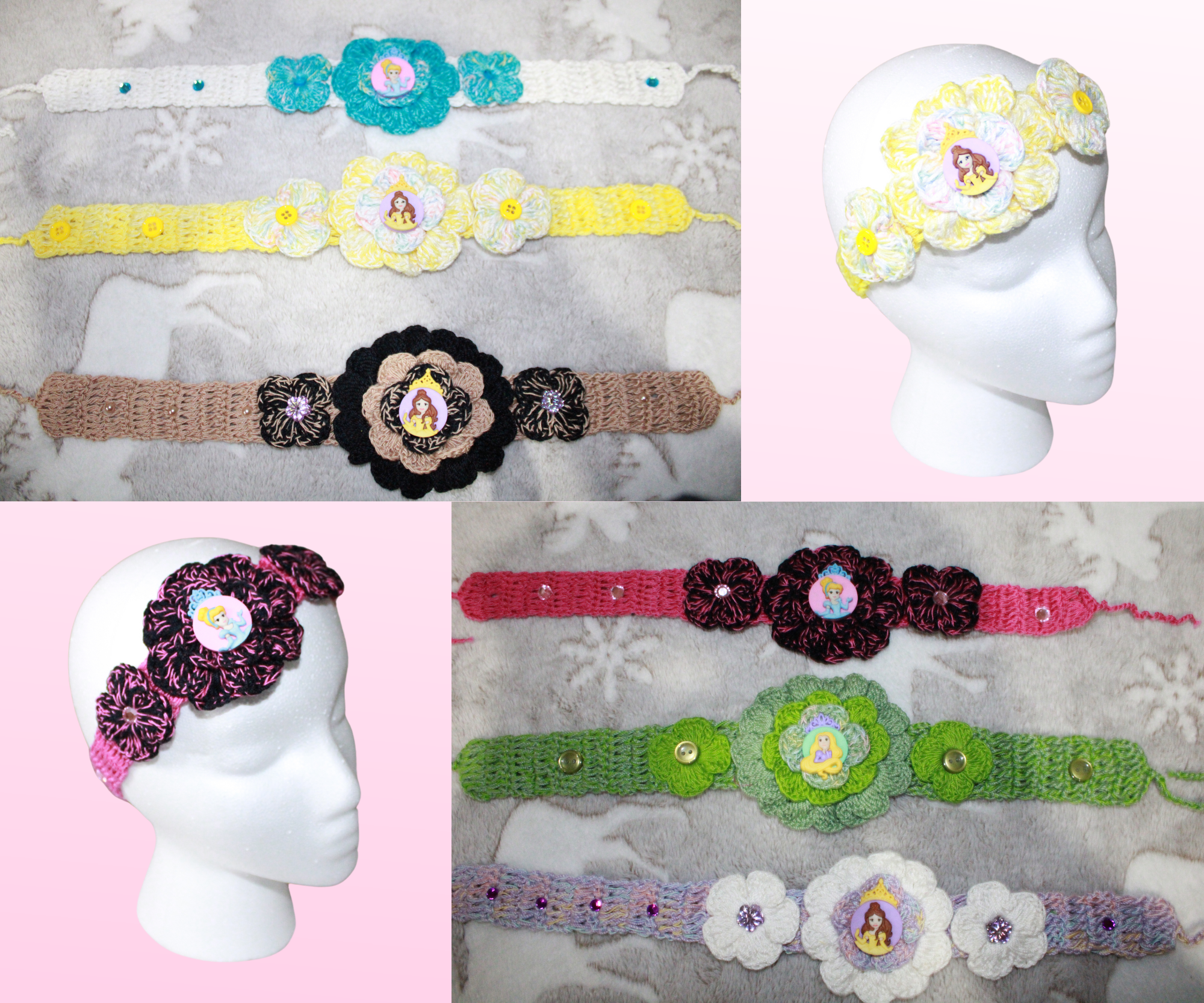 PRINCESS HEADBANDS (THREE FLOWERS) FASHION COLLECTION