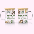 Washed Pure - 17oz Glass Mug With Bamboo Lid featuring unique artwork, perfect for personal style and expression.