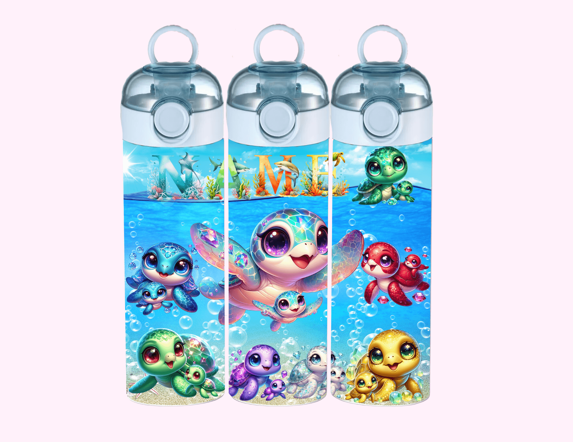 Sparkle Turtle - Kids Tumbler featuring unique artwork, perfect for personal style and expression.