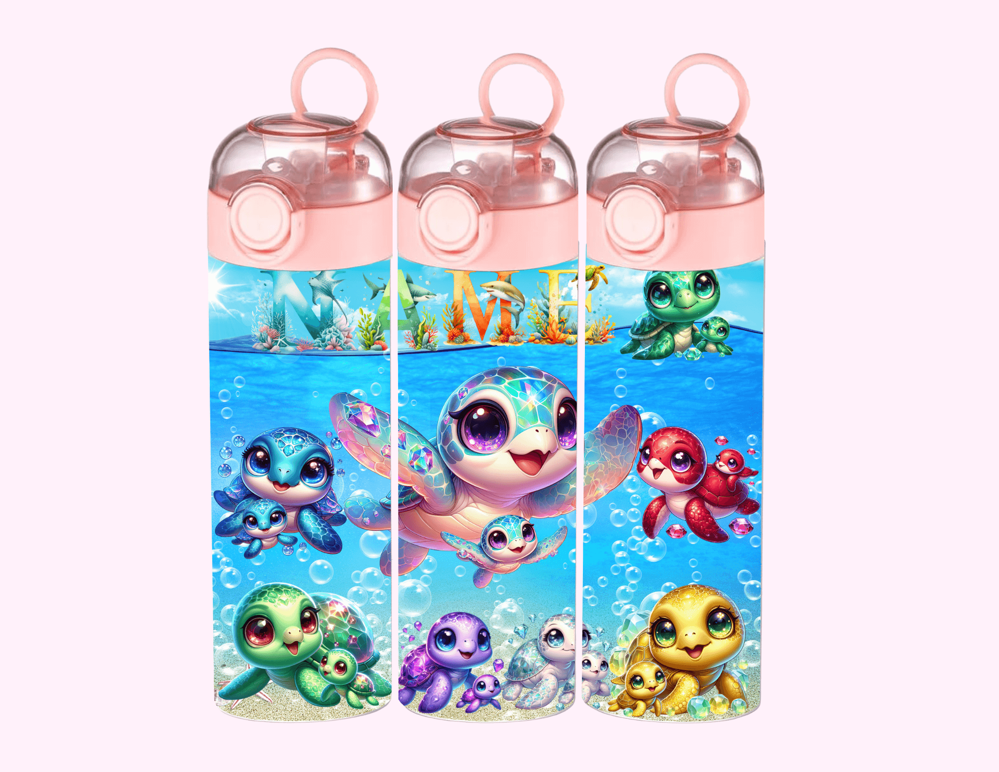 Sparkle Turtle - Kids Tumbler featuring unique artwork, perfect for personal style and expression.