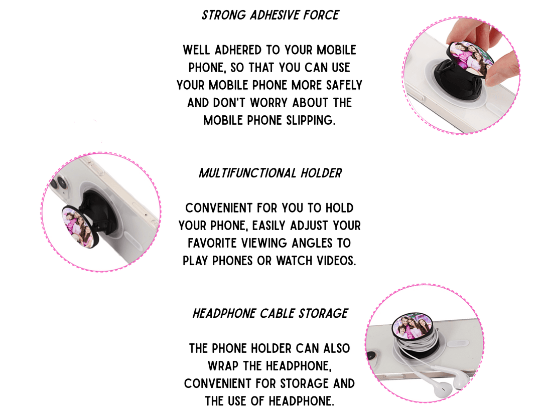 Custom - Phone Grip Holder featuring your unique artwork, perfect for personal style and expression.