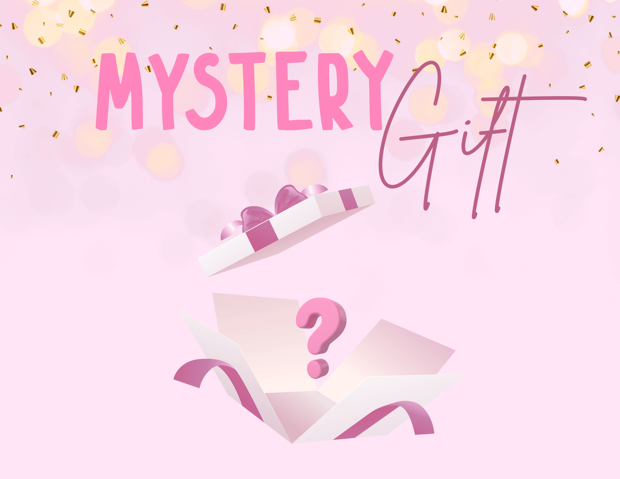 Mystery gift box with a surprise selection of items, perfect for gifting or treating yourself.