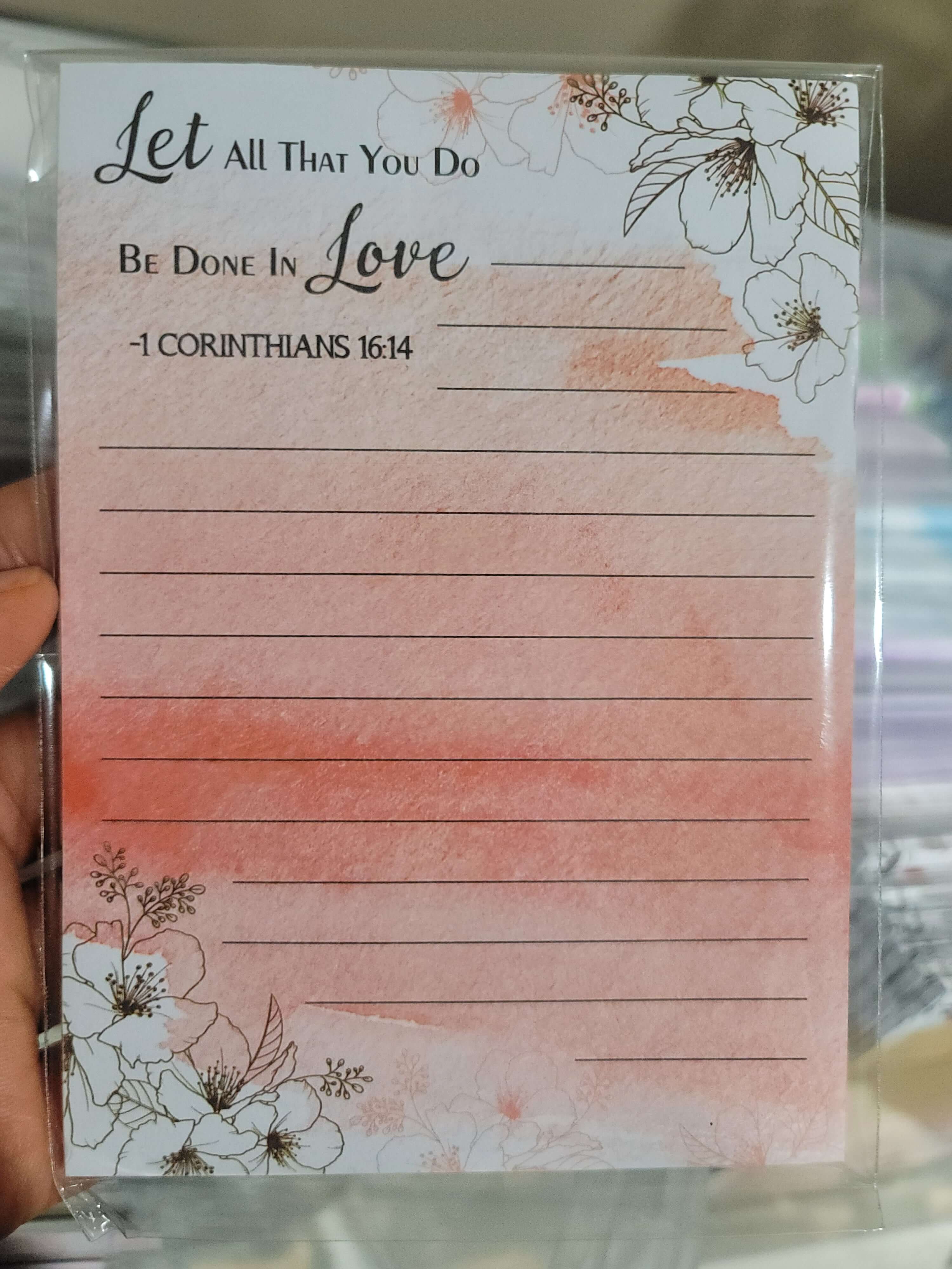 Notepad with a meaningful spiritual quote promoting mindfulness and reflection