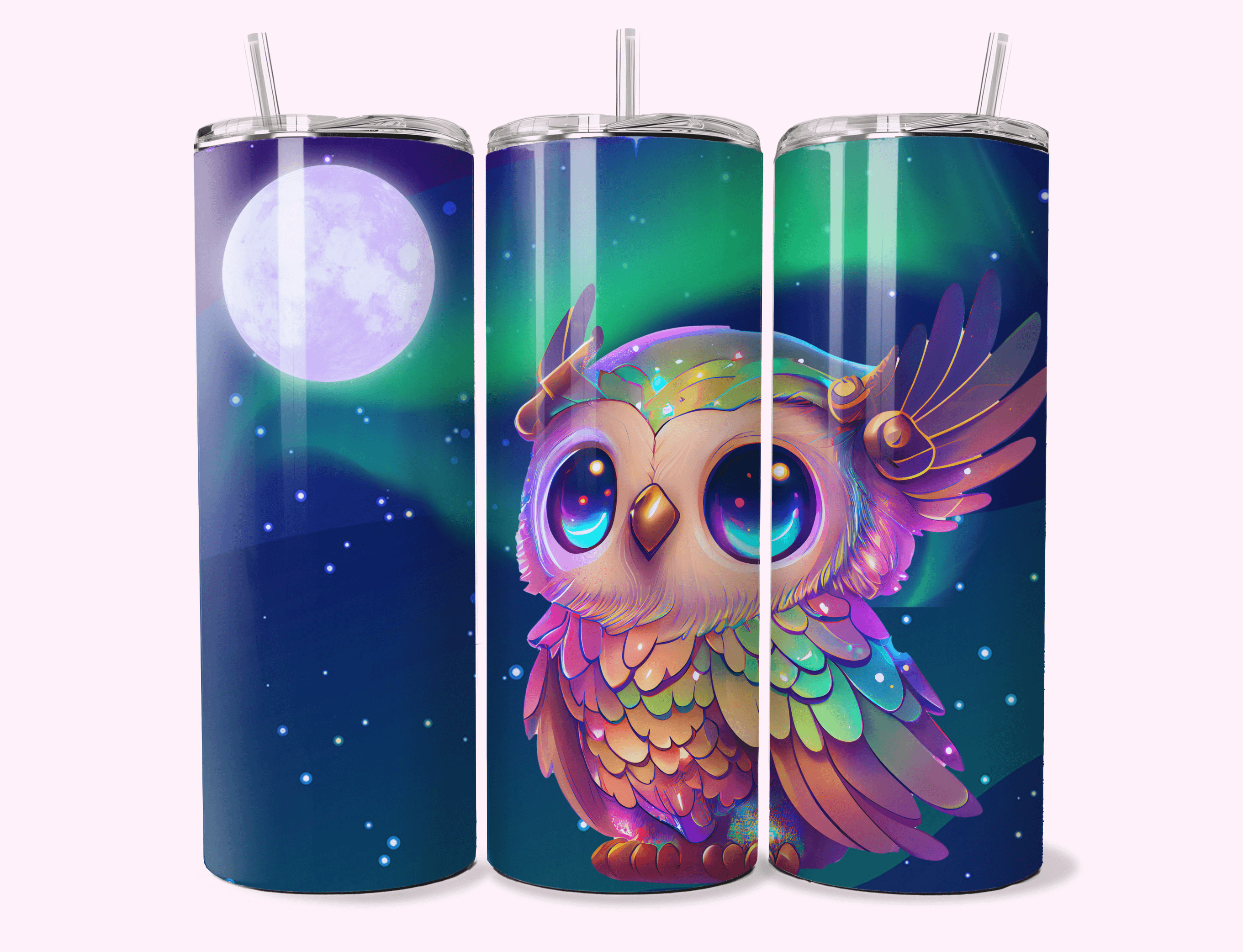 Owl - Tumbler featuring unique artwork, perfect for personal style and expression.