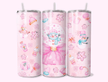 Pink snowman with cookies 20 oz tumbler with unique artwork