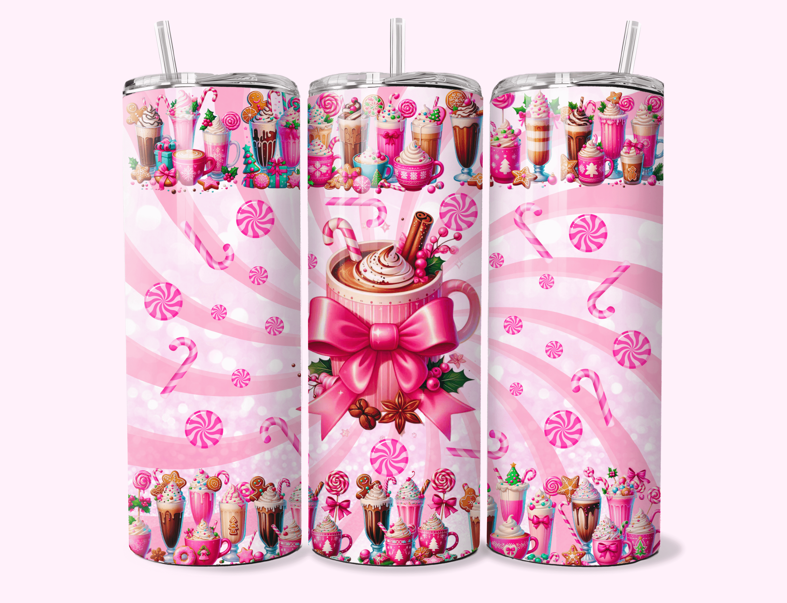 Girly Hot Coco - 20oz Tumbler featuring unique artwork, perfect for personal style and expression.
