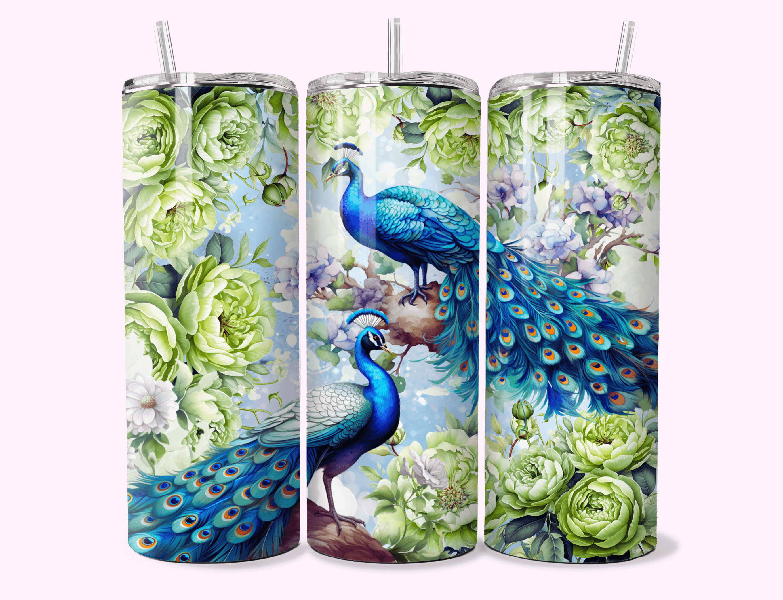 Peacock - Tumbler featuring unique artwork, perfect for personal style and expression.