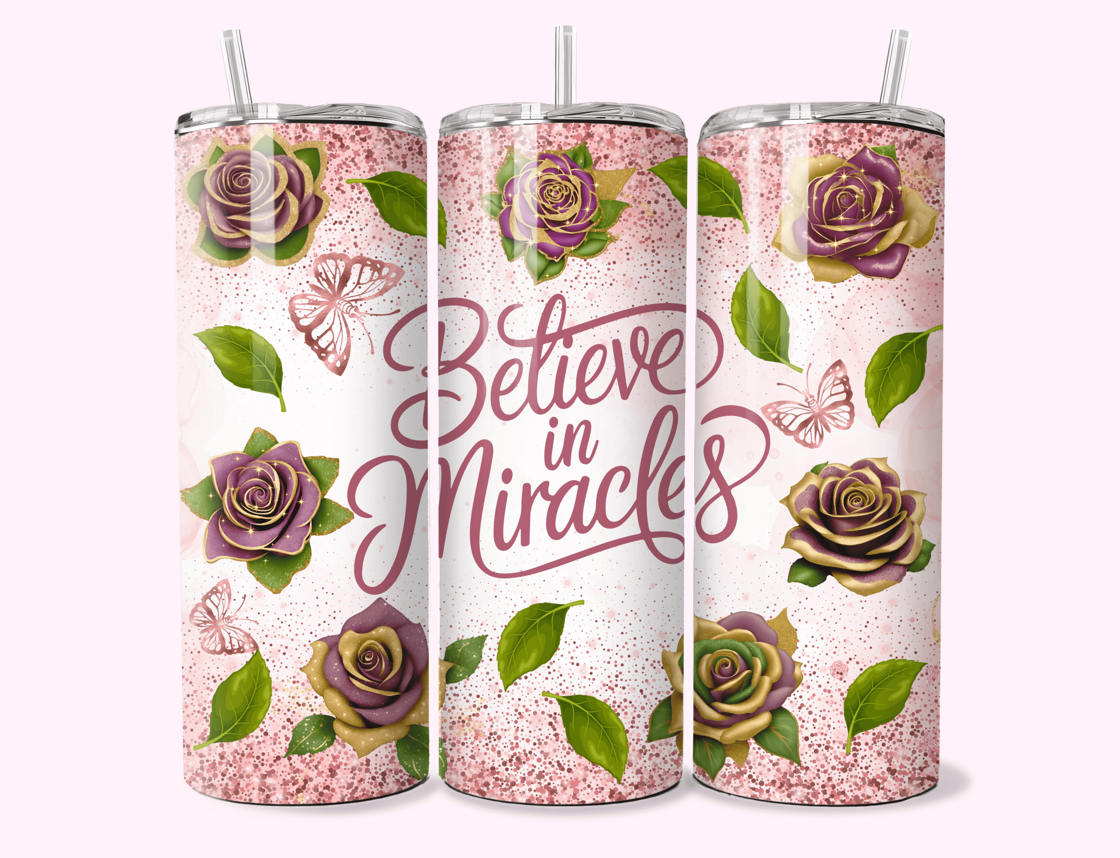 Believe In Miracles - 20oz Tumbler featuring unique artwork, perfect for personal style and expression.