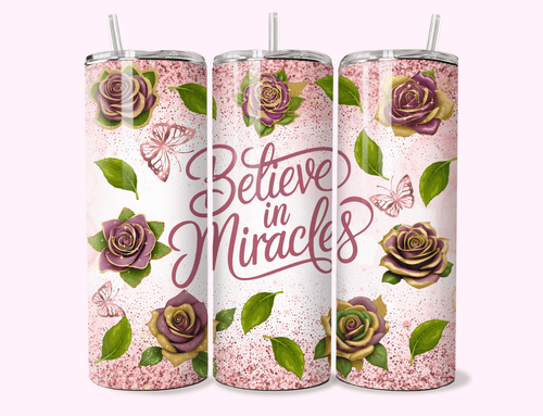 Believe In Miracles - 20oz Tumbler featuring unique artwork, perfect for personal style and expression.