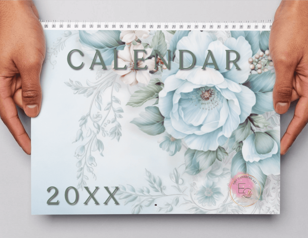 Blue Flowers Calendar