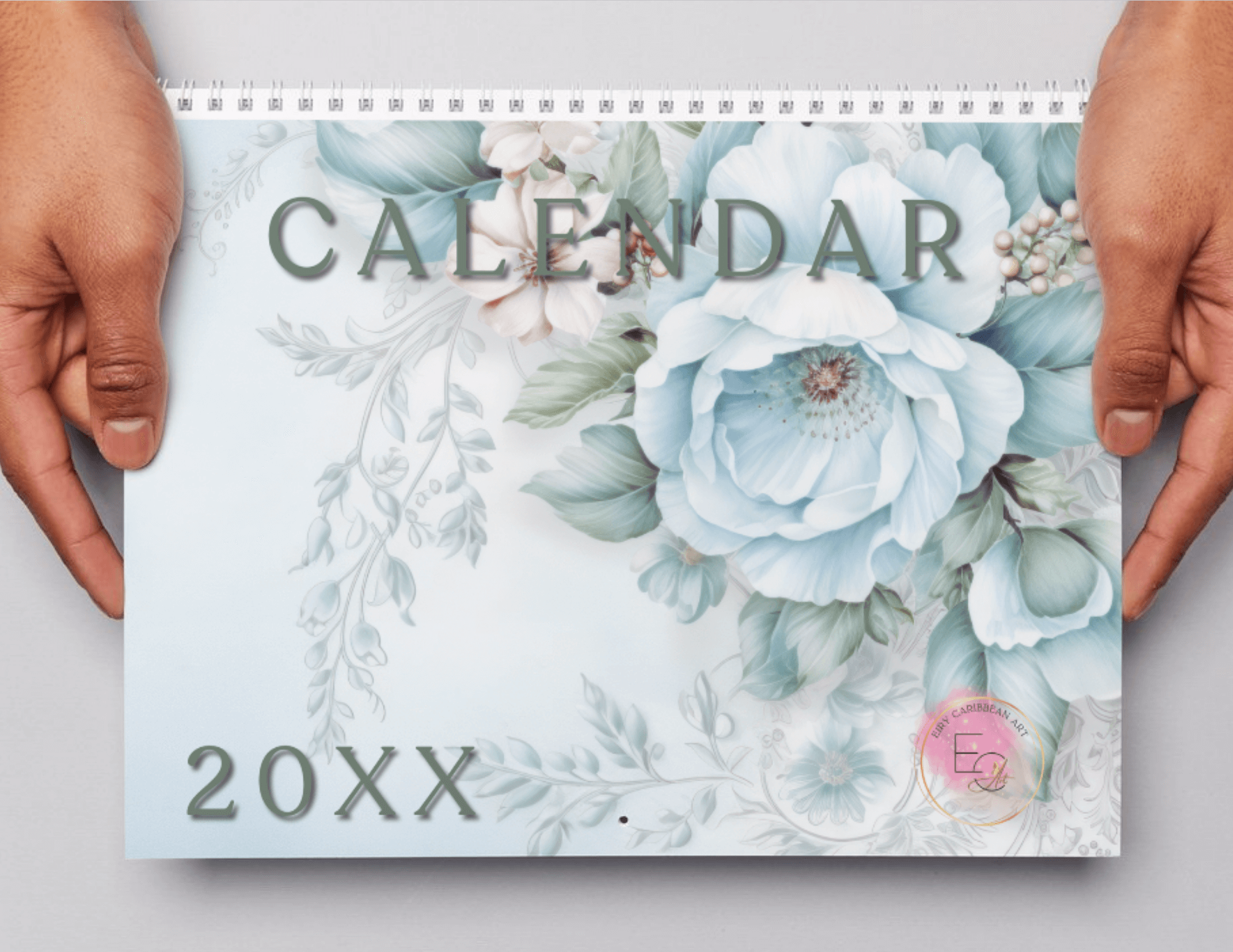 Blue Flowers Calendar