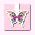 Purple Butterfly - Magnetic Bookmark featuring unique artwork, perfect for personal style and expression.