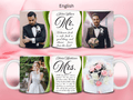 Wedding Set of 2 MR / MRS - Ceramic Mugs featuring unique artwork, perfect for personal style and expression.