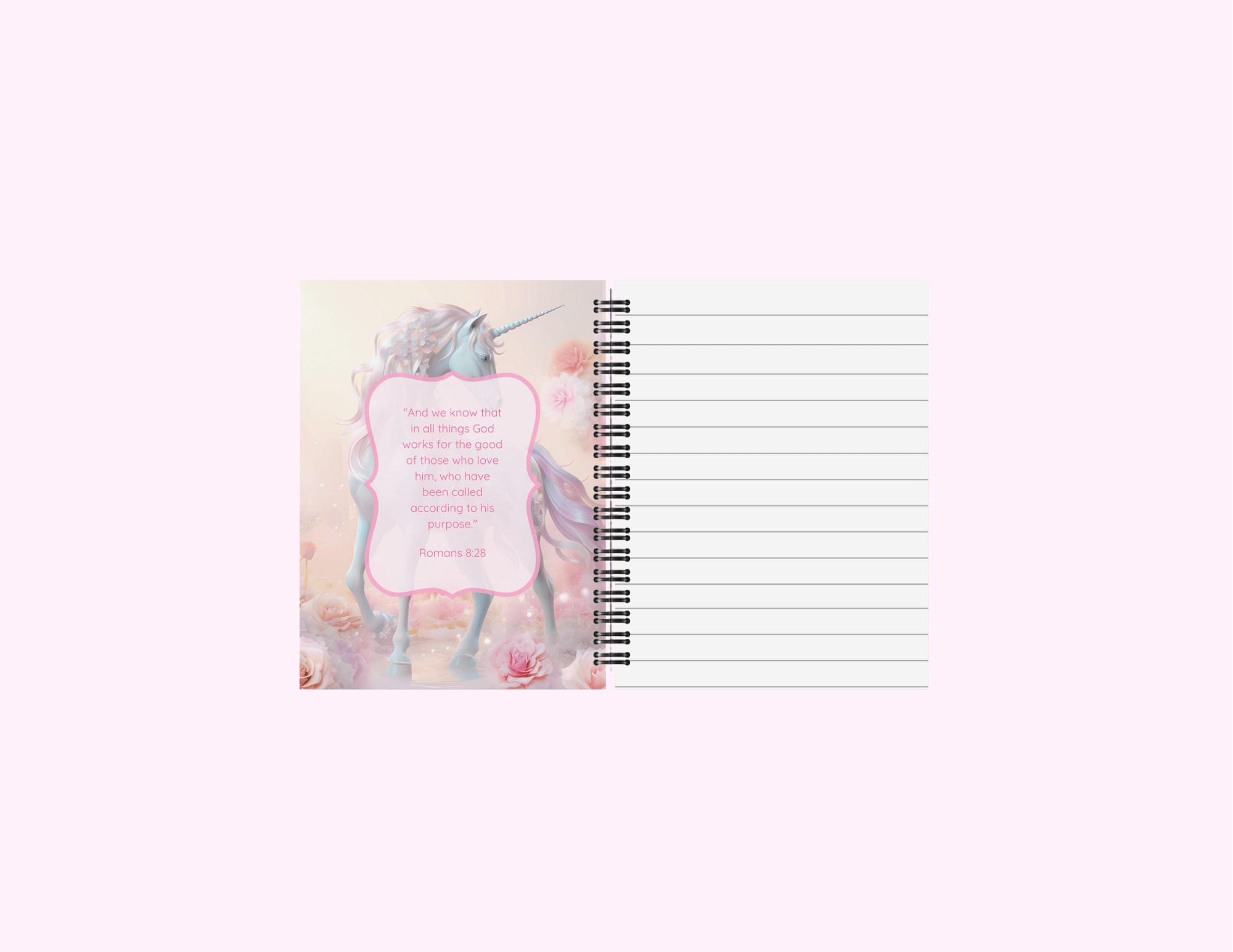 Sparkle Unicorn - Small Notebook With Bible Text (3"x 4") featuring unique artwork, perfect for personal style and expression.