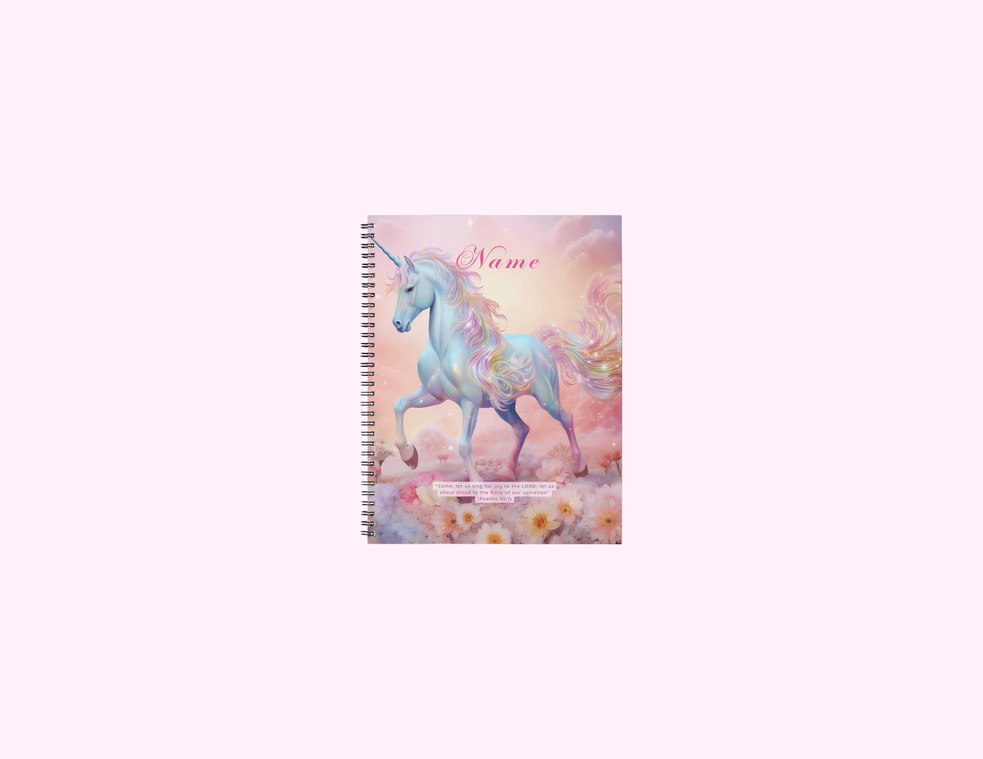 Sparkle Unicorn - Small Sketchbook With Bible Text (3"x 4") featuring unique artwork, perfect for personal style and expression.