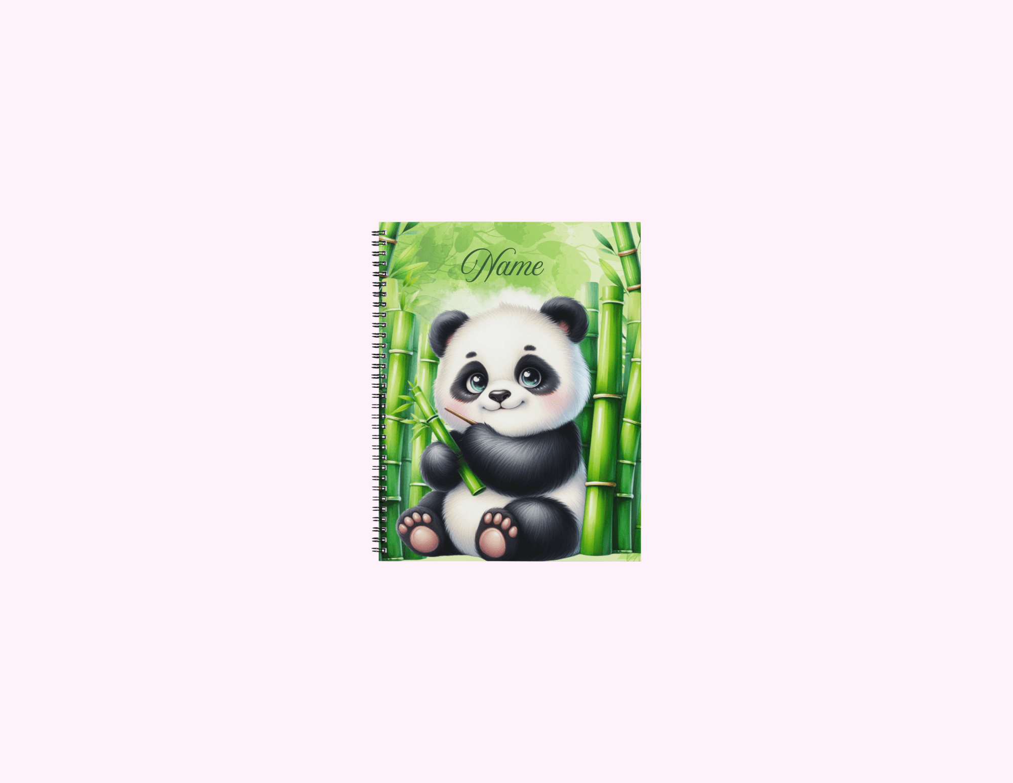 Panda In A Bamboo Forest - Small Sketchbook With Bible Text (3"x 4") featuring unique artwork, perfect for personal style and expression.