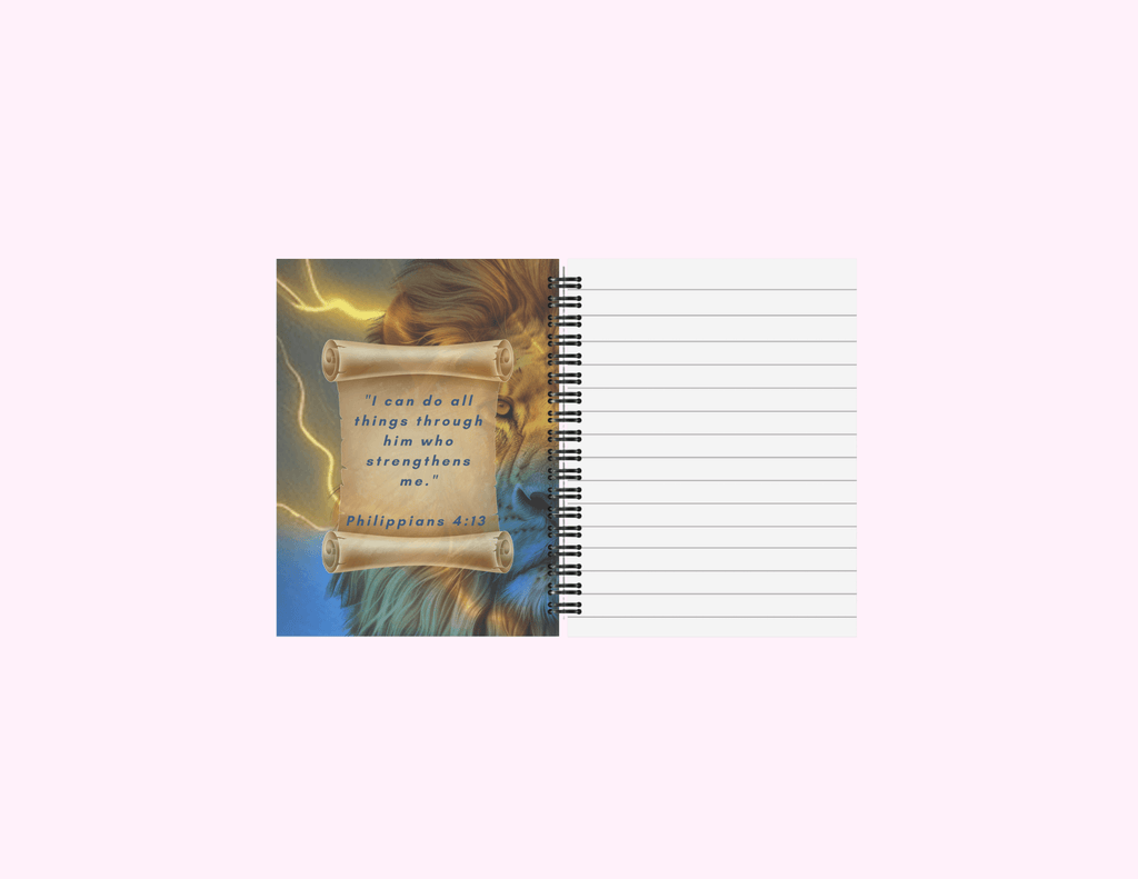 Lion - Small Notebook With Bible Text (3"x 4") featuring unique artwork, perfect for personal style and expression.