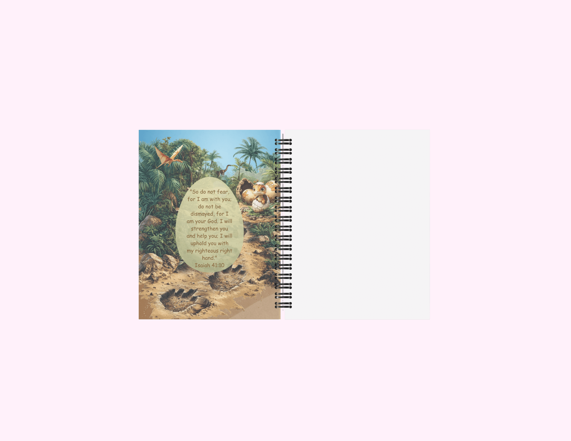 Cute 3D Dinosaur - Small Sketchbook With Bible Text (3"x 4") featuring unique artwork, perfect for personal style and expression.