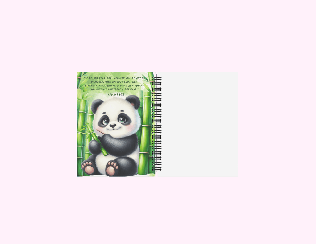 Panda In A Bamboo Forest - Small Sketchbook With Bible Text (3"x 4") featuring unique artwork, perfect for personal style and expression.