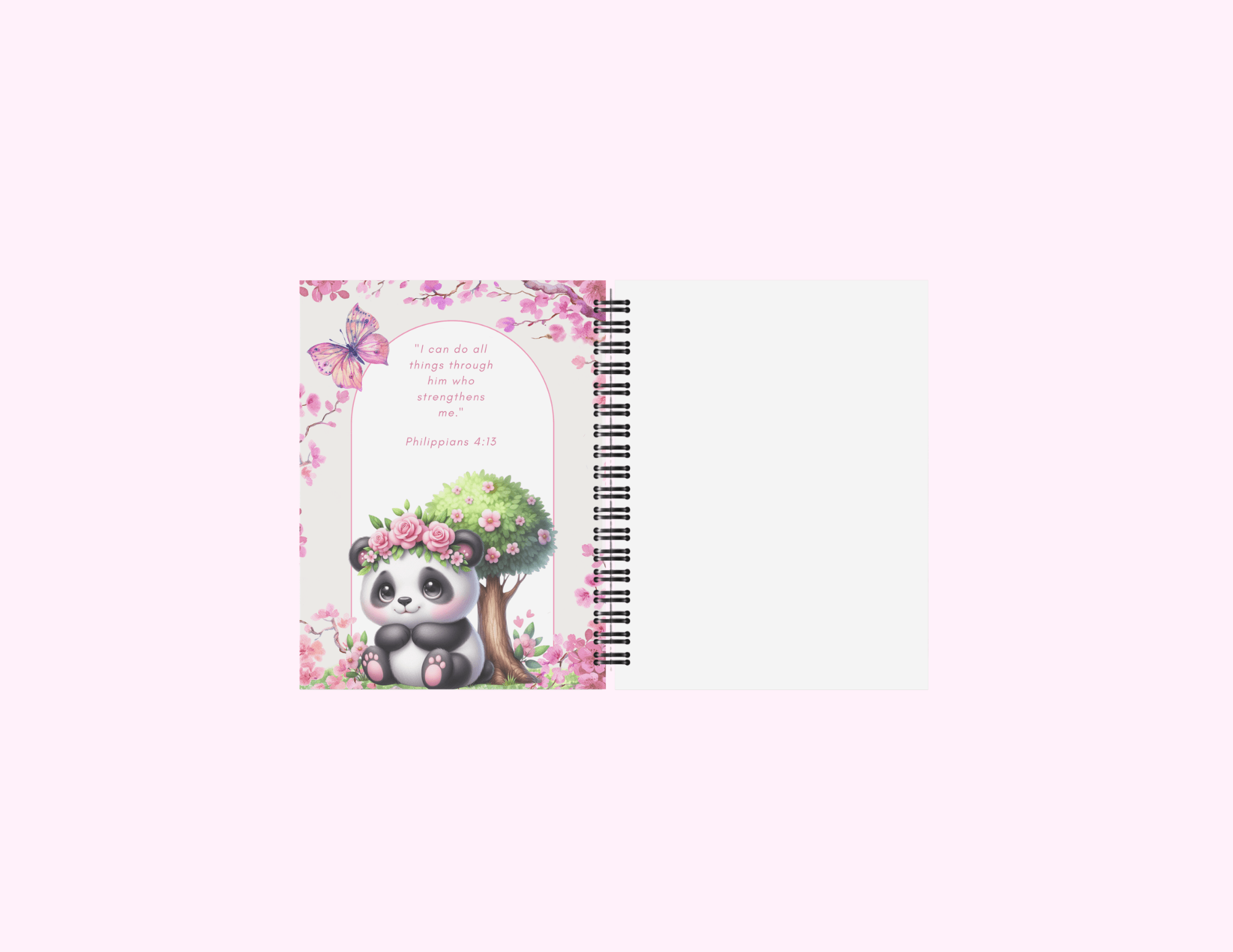 Pink Koala - Small Sketchbook With Bible Text (3"x 4") featuring unique artwork, perfect for personal style and expression.