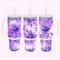 Lavender Flower 40oz Tumbler featuring unique artwork, perfect for personal style and expression.