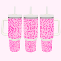 Sparkle Leopard 40oz Tumbler featuring unique artwork, perfect for personal style and expression.