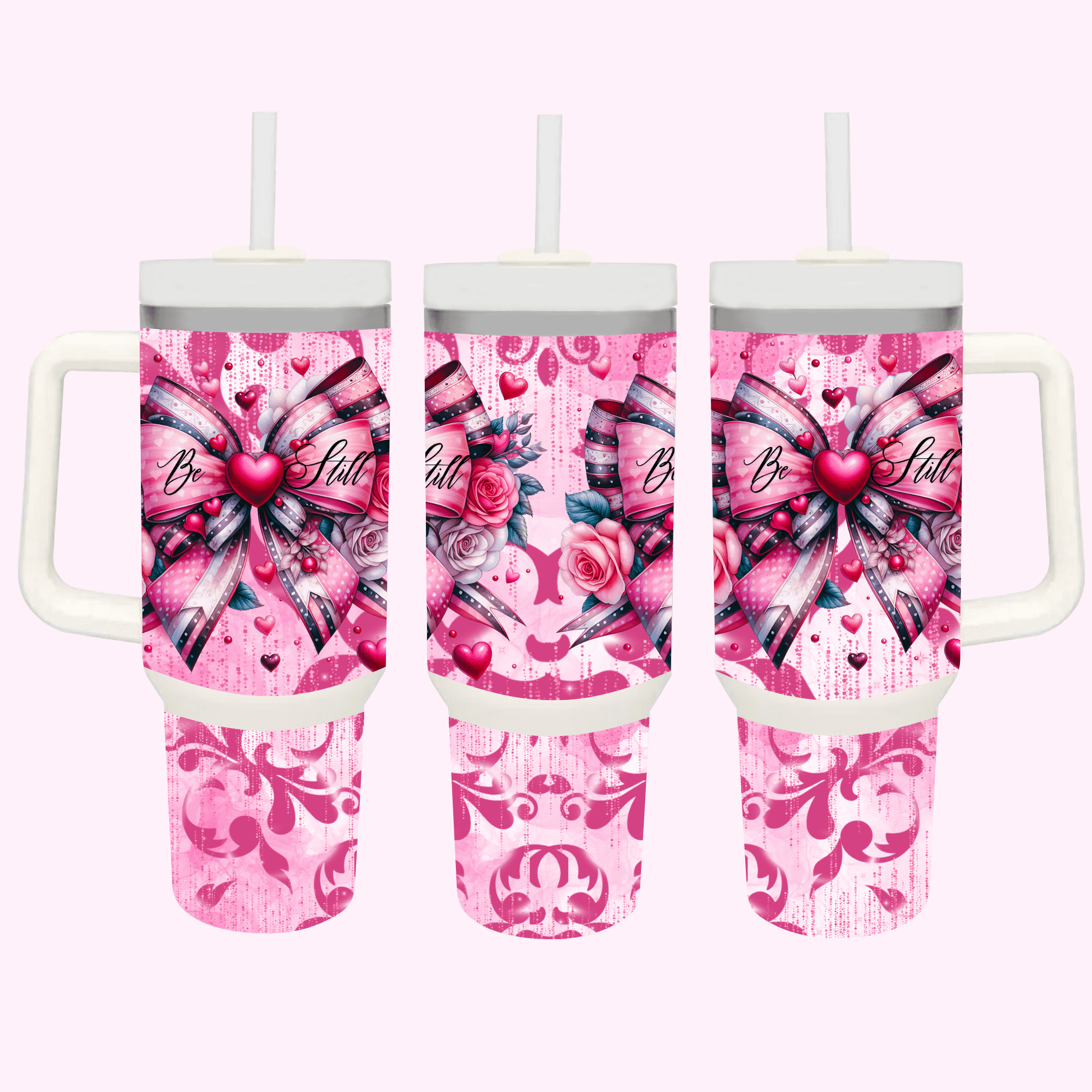 Love and Friendship Collection 40oz Tumbler featuring unique artwork, perfect for personal style and expression.