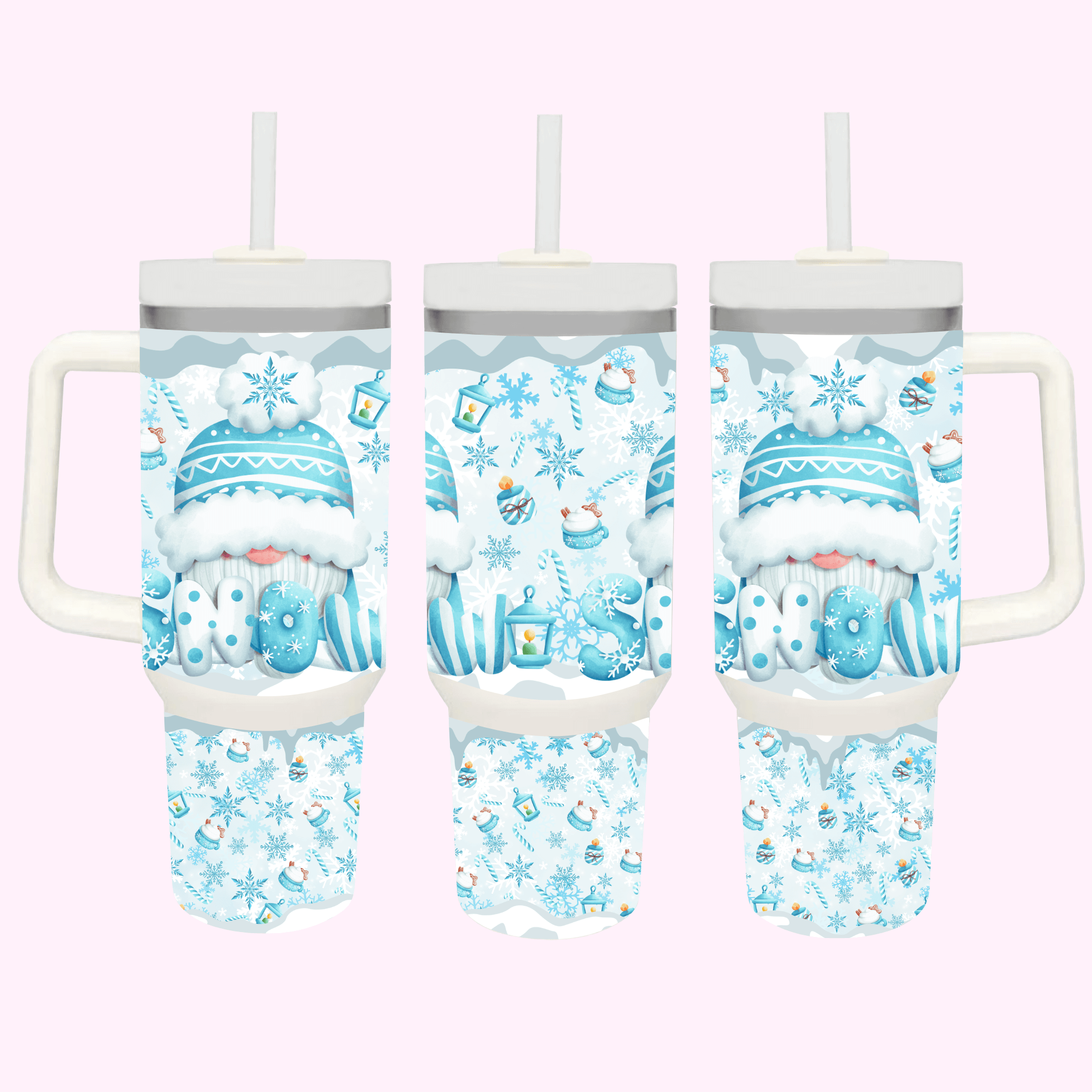 Girly Winter Collection 40oz Tumbler featuring unique artwork, perfect for personal style and expression.