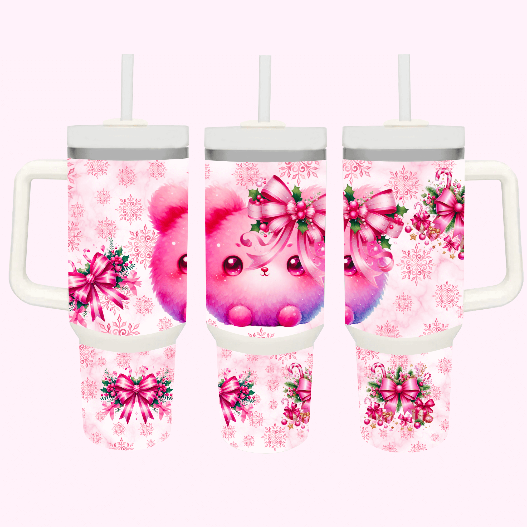 Girly Winter Collection 40oz Tumbler featuring unique artwork, perfect for personal style and expression.
