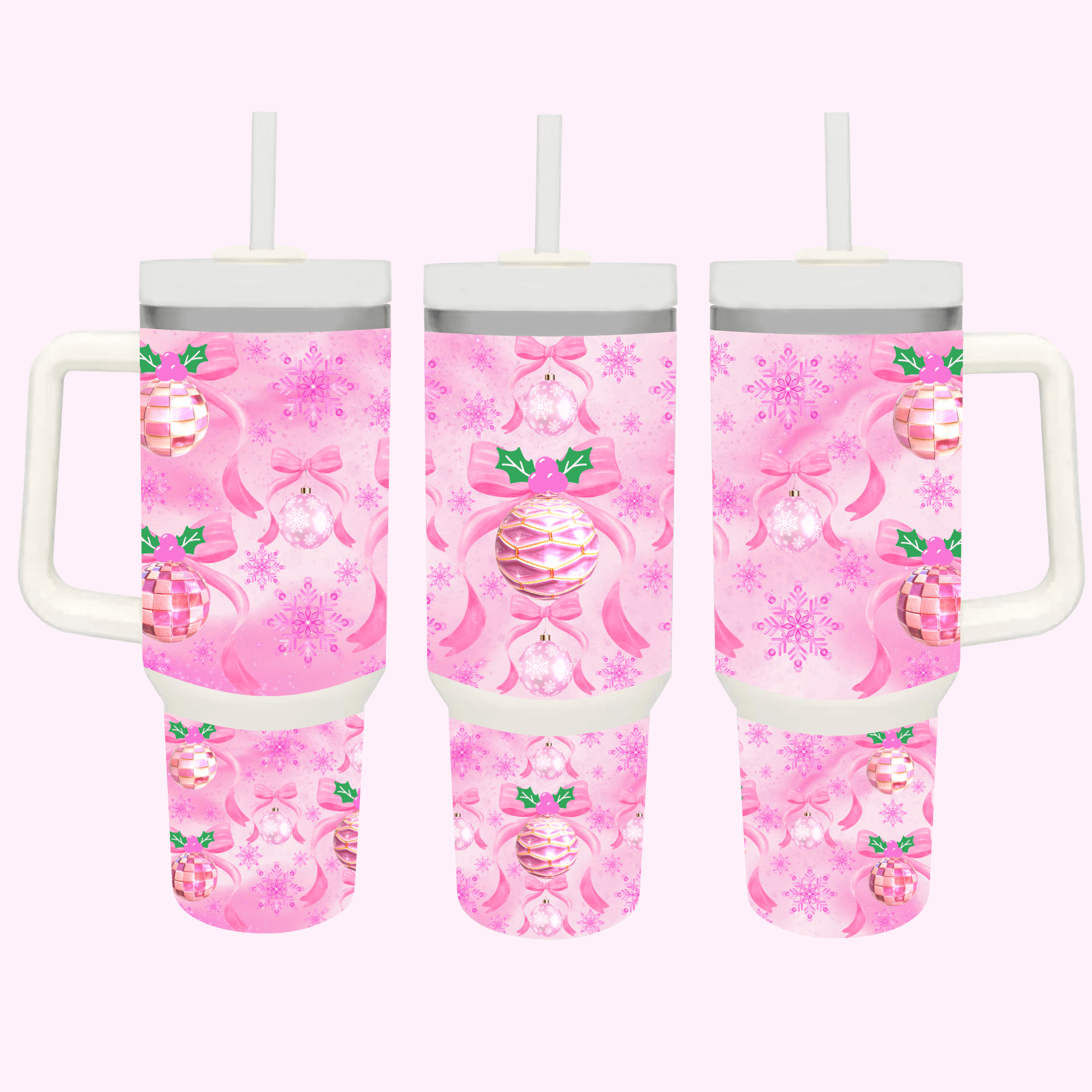Girly Winter Collection 40oz Tumbler featuring unique artwork, perfect for personal style and expression.