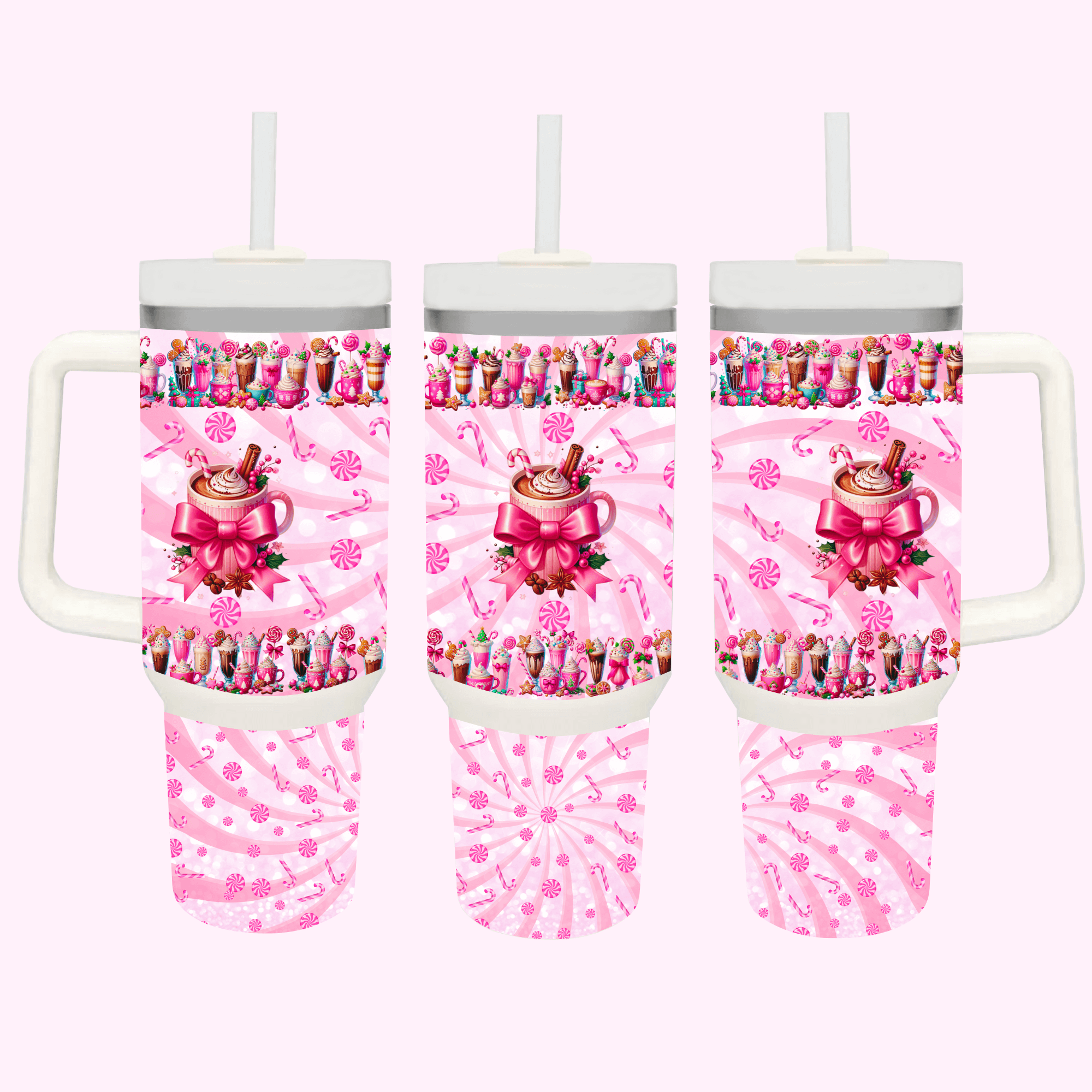 Girly Winter Collection 40oz Tumbler featuring unique artwork, perfect for personal style and expression.