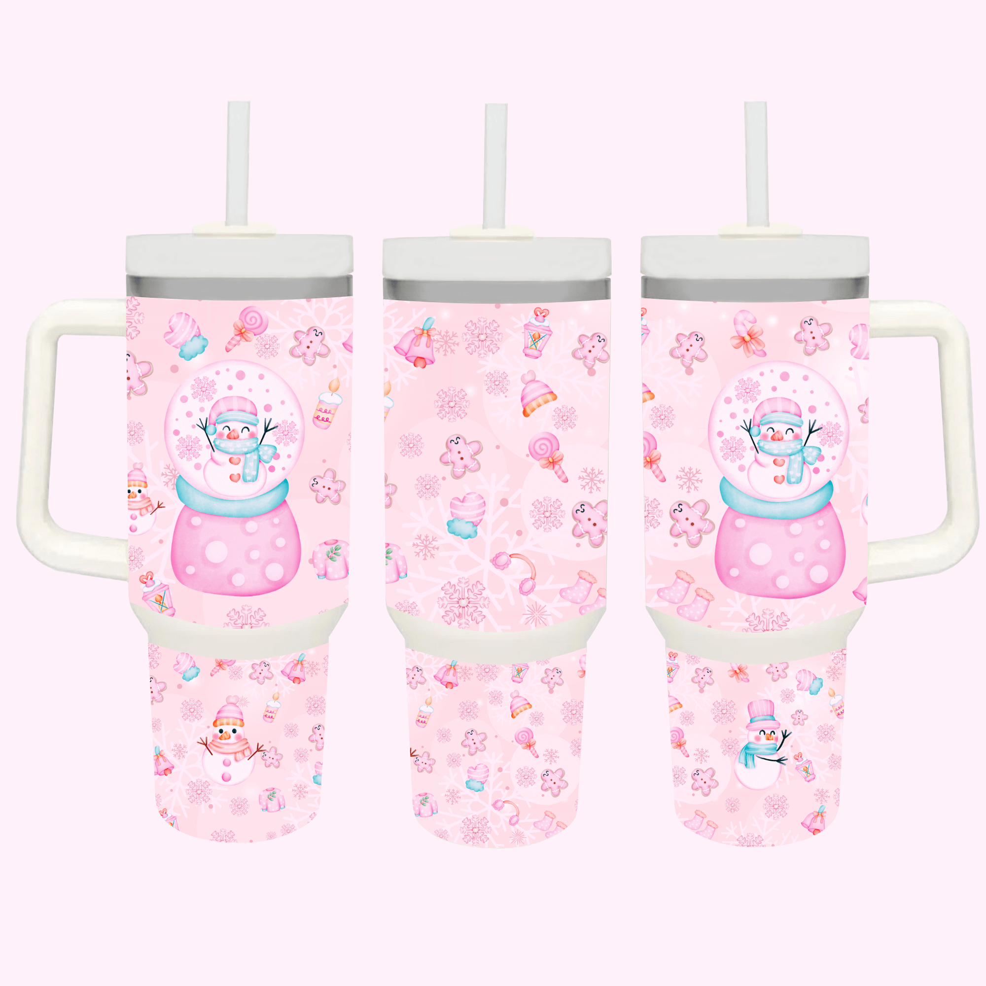 Girly Winter Collection 40oz Tumbler featuring unique artwork, perfect for personal style and expression.