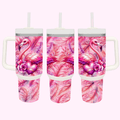 Glamorous Flamingo 40oz Tumbler featuring unique artwork, perfect for personal style and expression.
