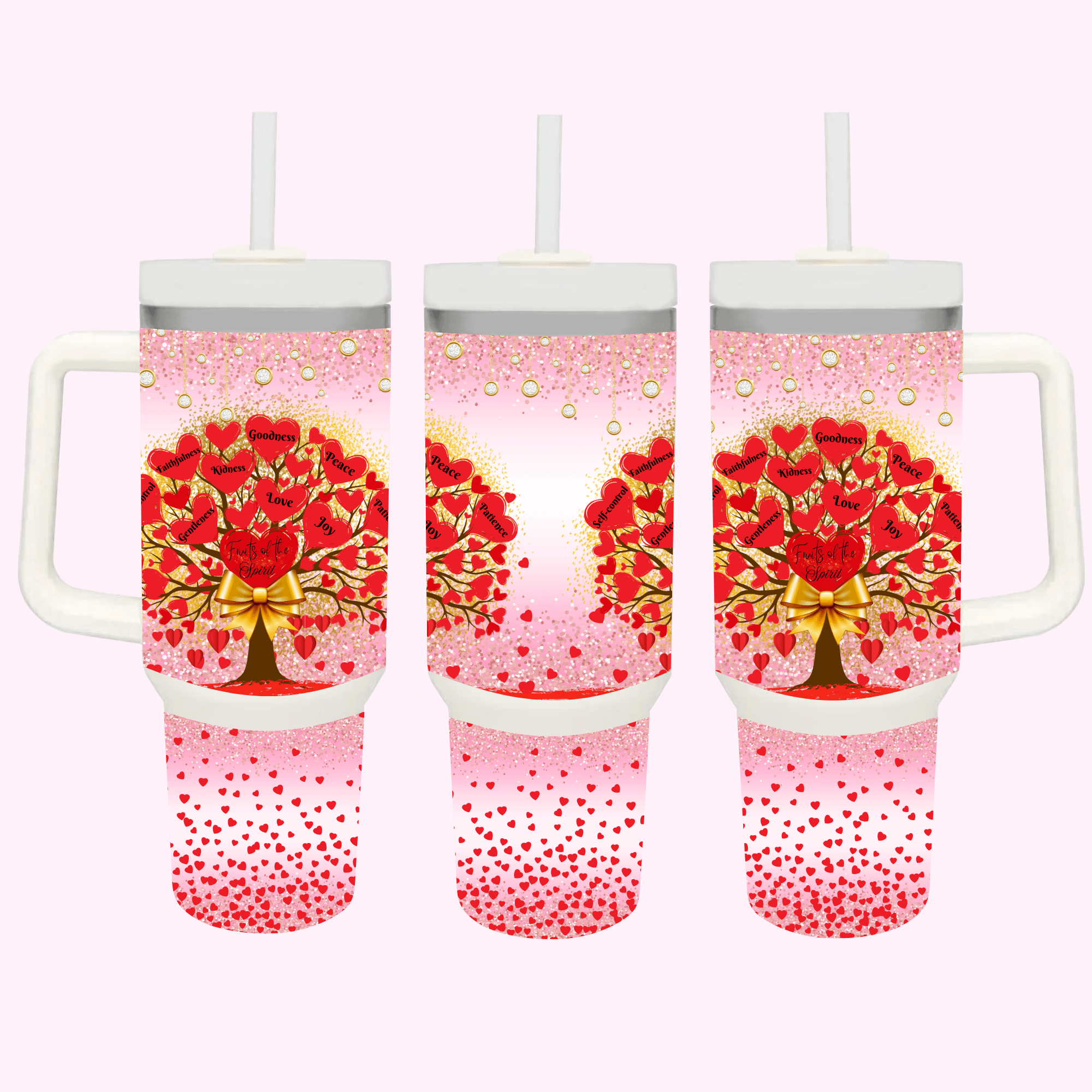 Love and Friendship Collection 40oz Tumbler featuring unique artwork, perfect for personal style and expression.