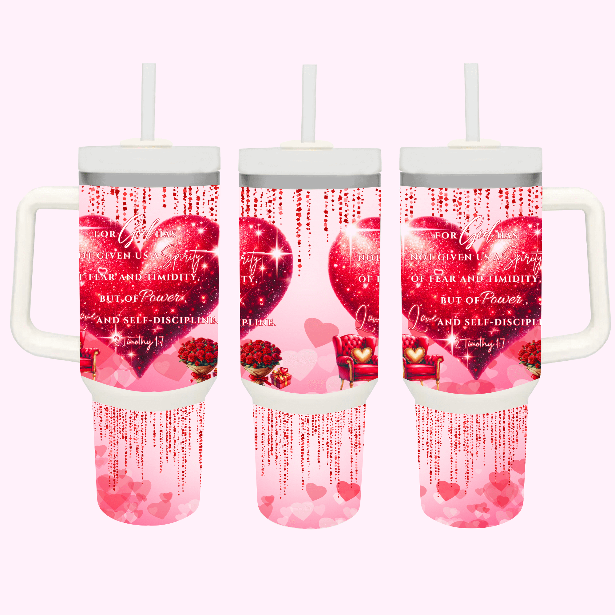 Love and Friendship Collection 40oz Tumbler featuring unique artwork, perfect for personal style and expression.