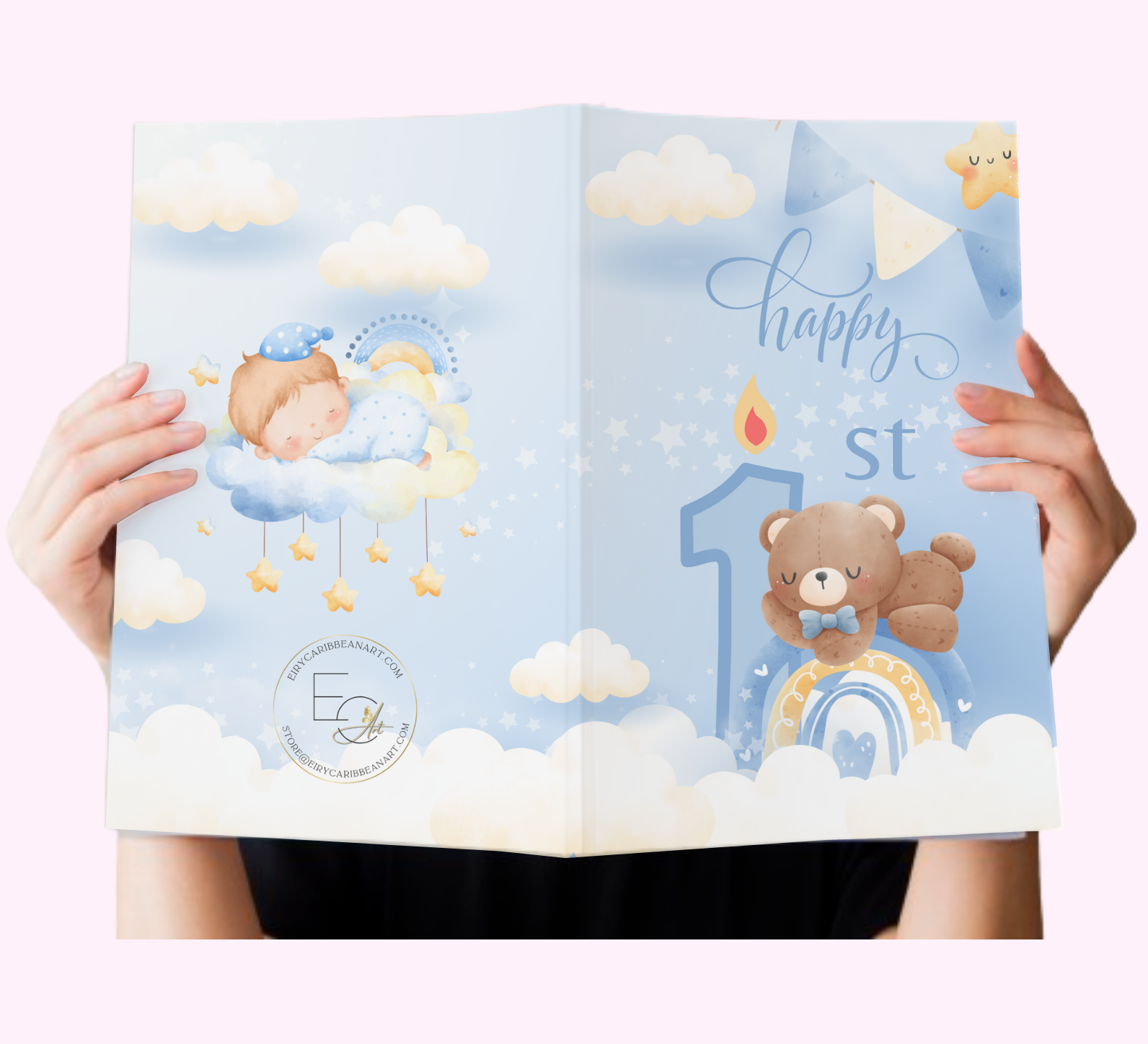 1St Birthday Baby Boy Greeting Cards #21 designed for various occasions, featuring unique artwork and messages.