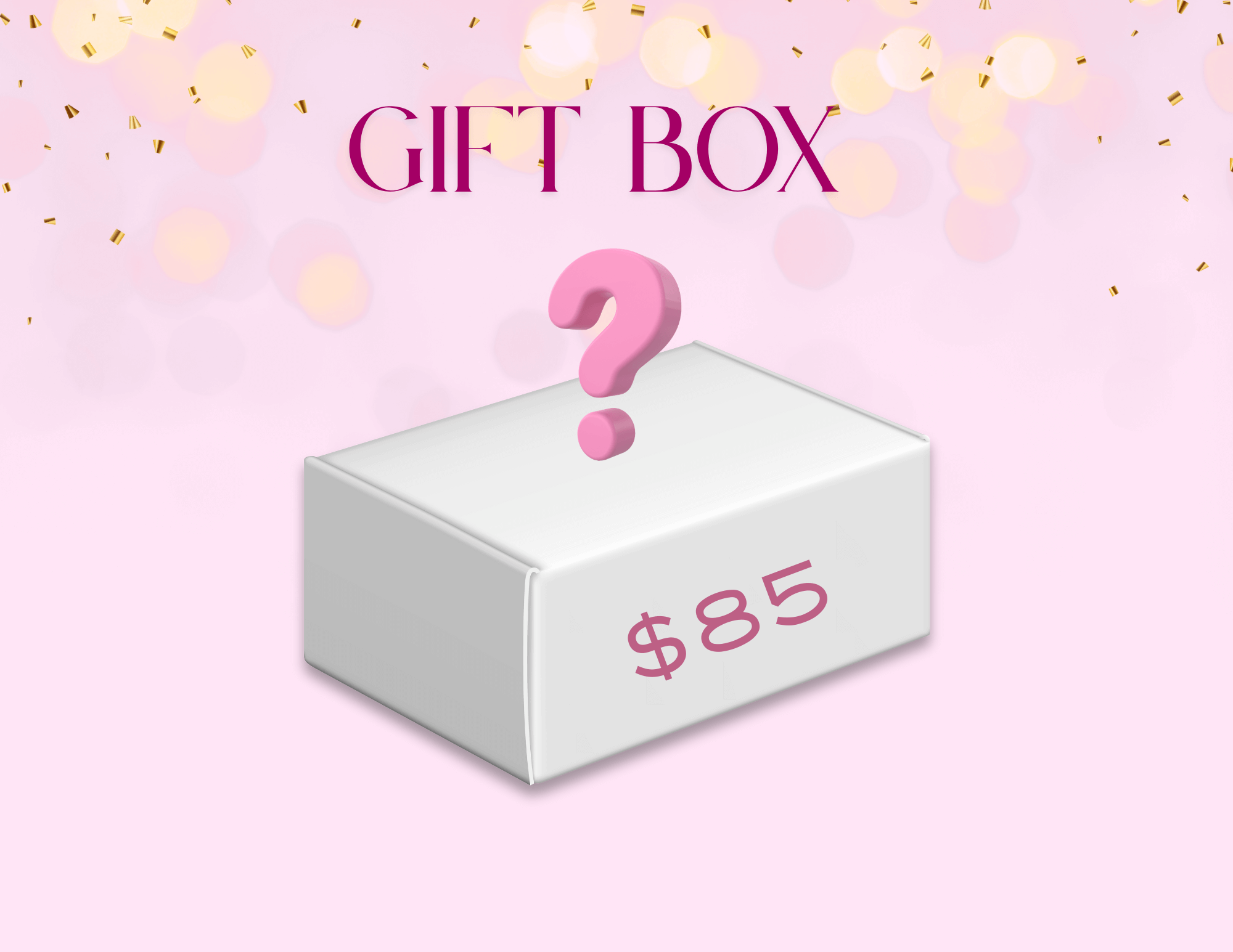 Mystery gift box with a surprise selection of items, perfect for gifting or treating yourself.