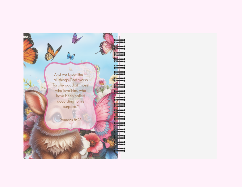 Spring Bunny - Medium Sketchbook With Bible Text (5.5"x 8.5")