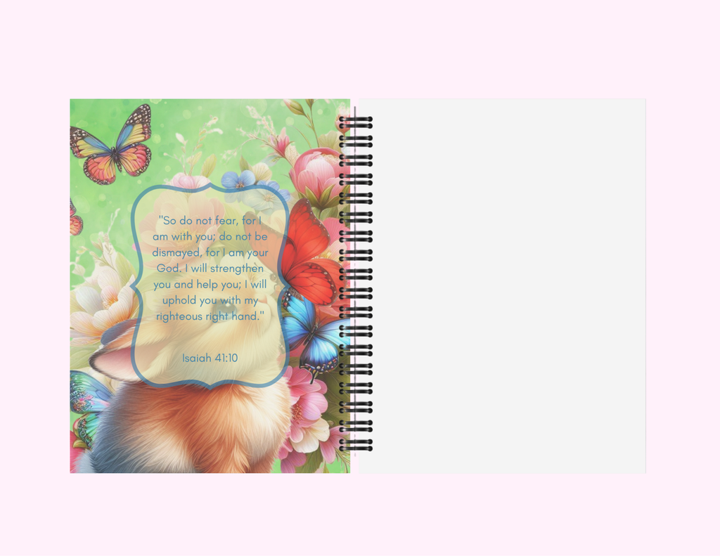 Spring Bunny - Medium Sketchbook With Bible Text (5.5"x 8.5")