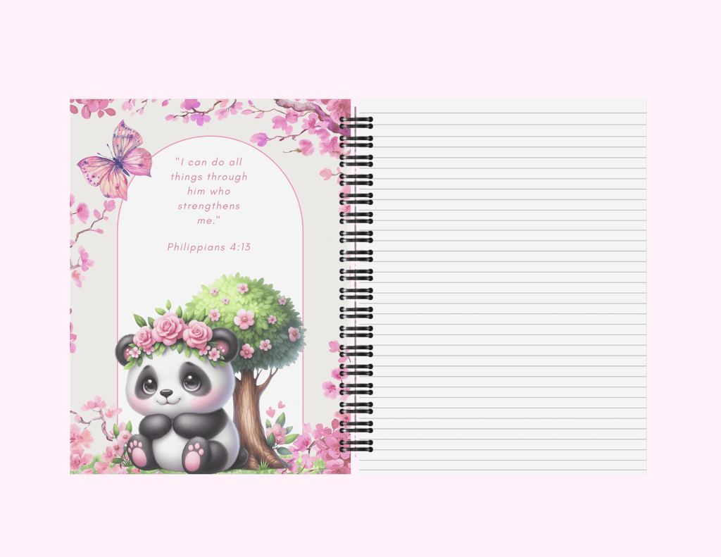 Pink Koala - Medium Notebook With Bible Text (5"x 7") featuring unique artwork, perfect for personal style and expression.