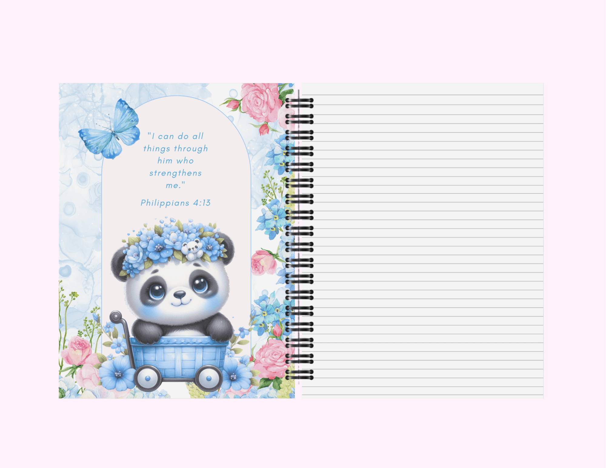 Blue Koala - Medium Notebook With Bible Text (5"x 7") featuring unique artwork, perfect for personal style and expression.