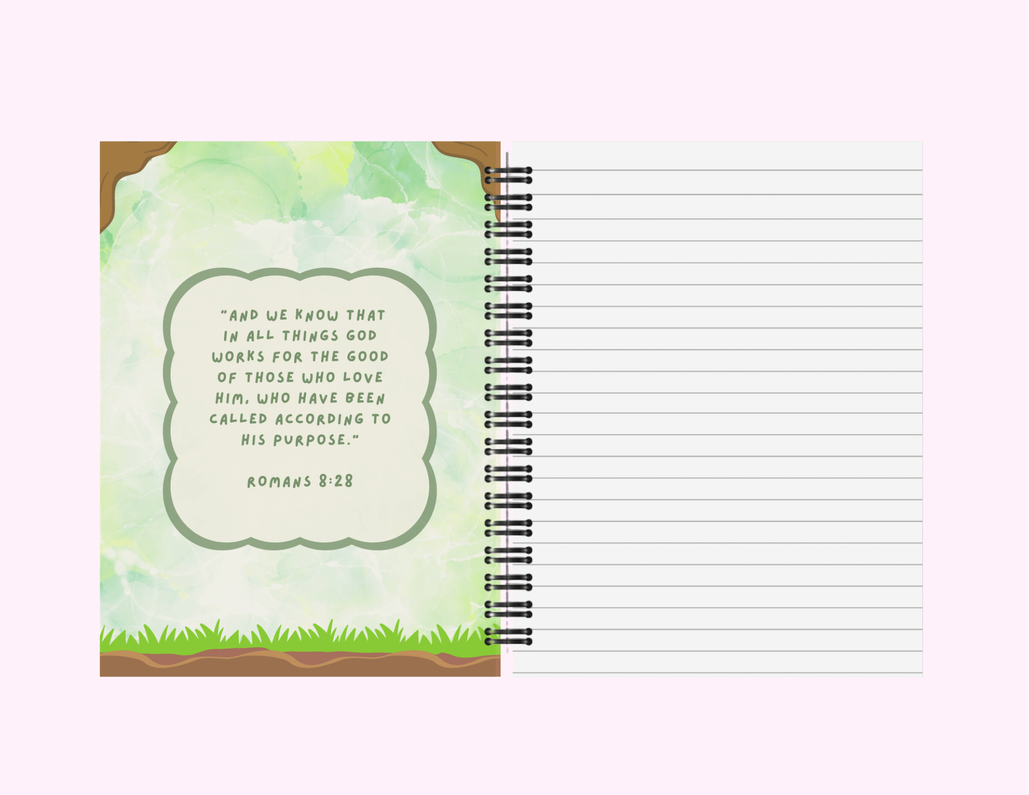 Dino - Medium Notebook With Bible Text (5"x 7") featuring unique artwork, perfect for personal style and expression.
