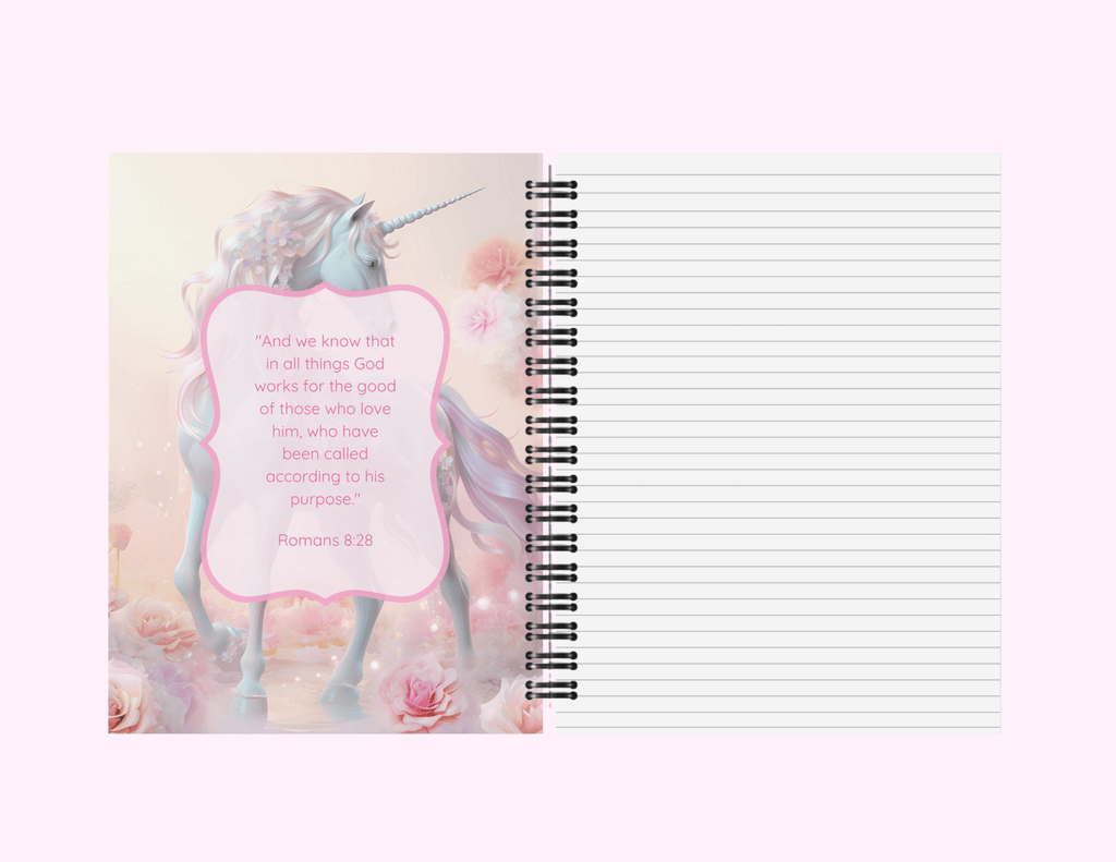 Sparkle Unicorn - Medium Notebook With Bible Text (5"x 7") featuring unique artwork, perfect for personal style and expression.