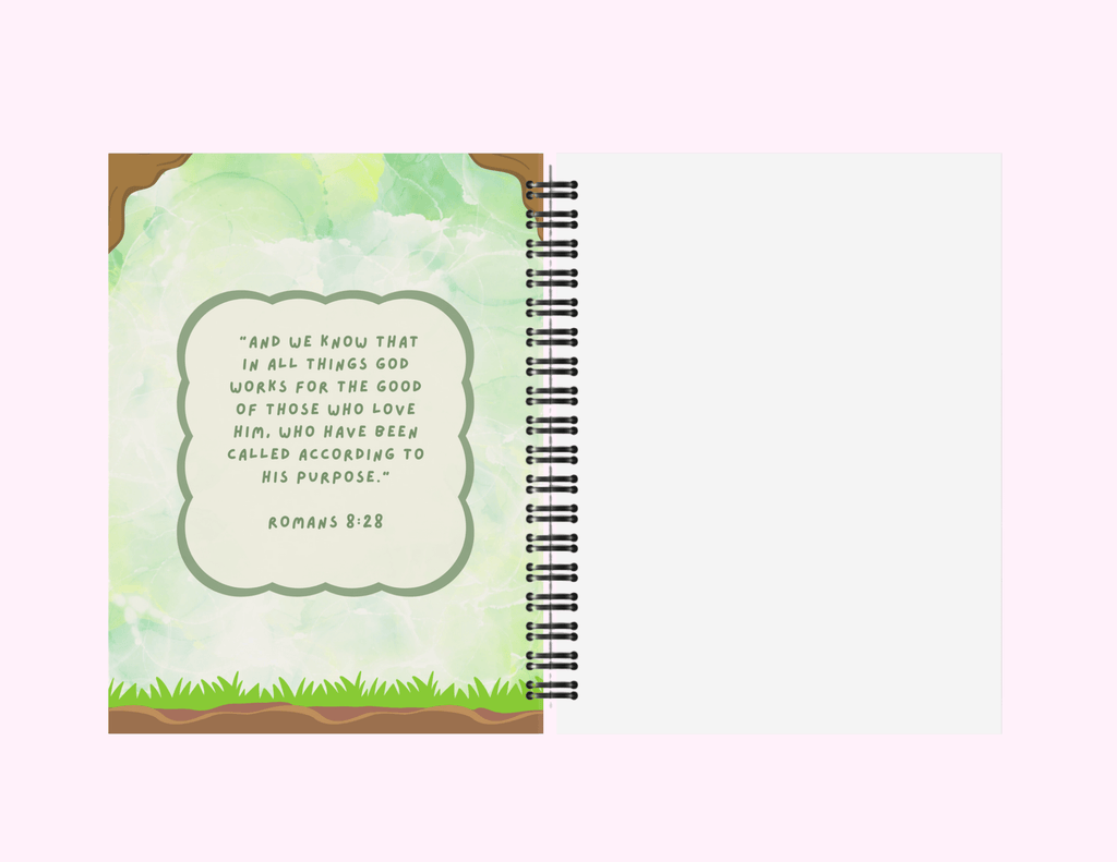 Dino - Medium Sketchbook With Bible Text (5"x 7") featuring unique artwork, perfect for personal style and expression.