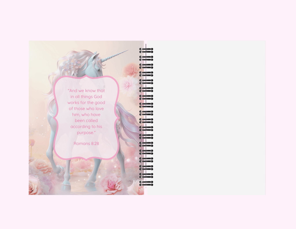 Sparkle Unicorn - Medium Sketchbook With Bible Text (5"x 7") featuring unique artwork, perfect for personal style and expression.