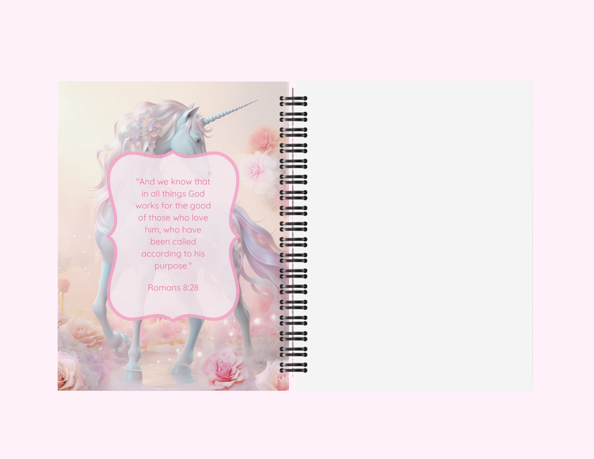 Sparkle Unicorn - Medium Sketchbook With Bible Text (5"x 7") featuring unique artwork, perfect for personal style and expression.