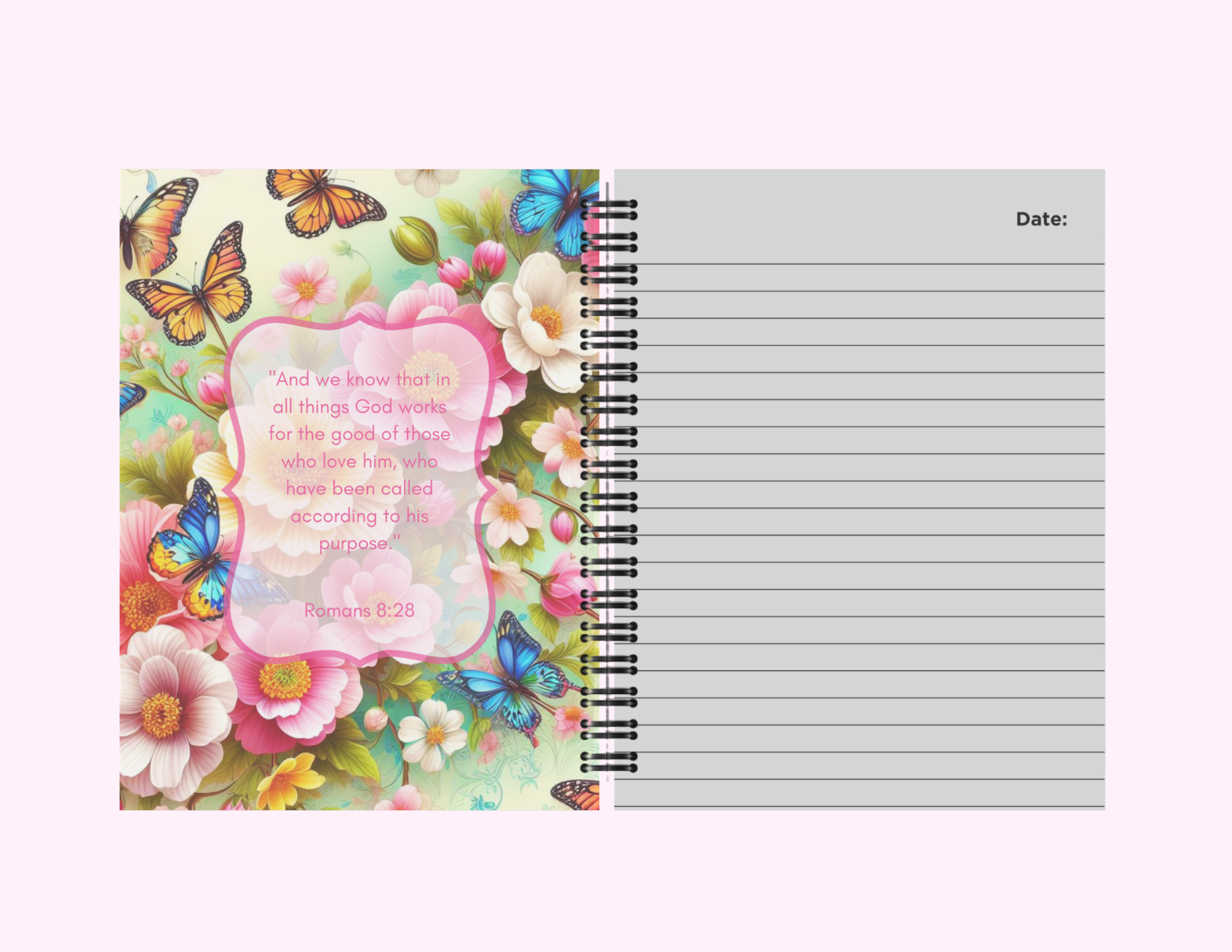 Cuaderno (Diario) con texto bíblico