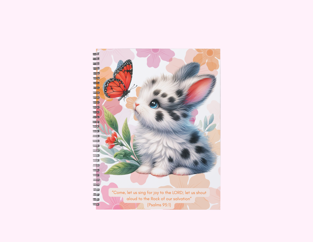 Spring Bunny - Medium Sketchbook With Bible Text (5.5"x 8.5")