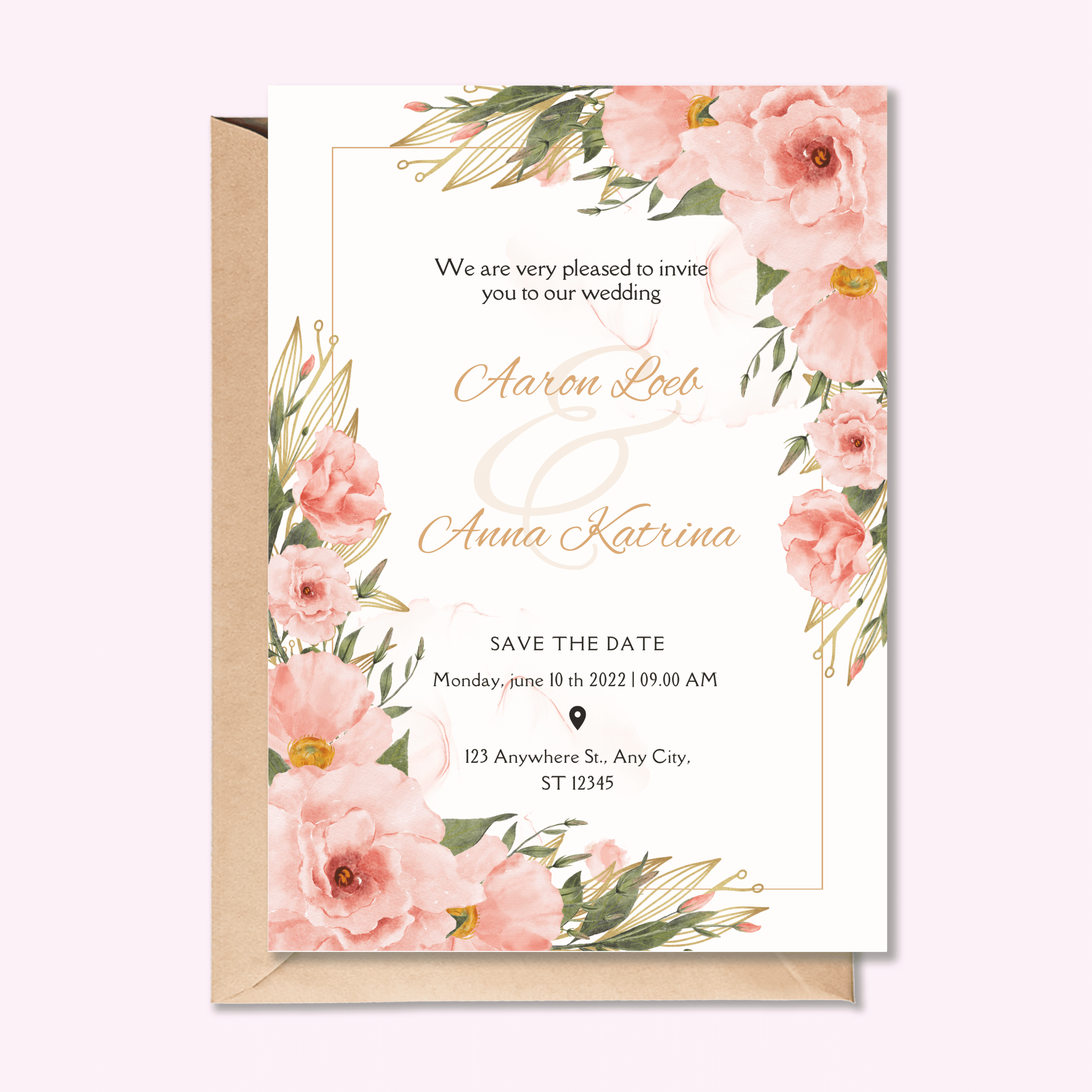 Custom-designed invitations for various events, featuring unique artwork and personalized details.